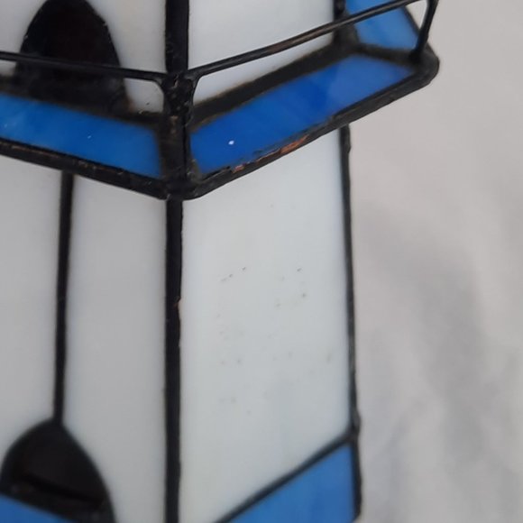 Vintage Tiffany Style-Stained Glass Light House Nightlight - 9.25" - Picture 5 of 8